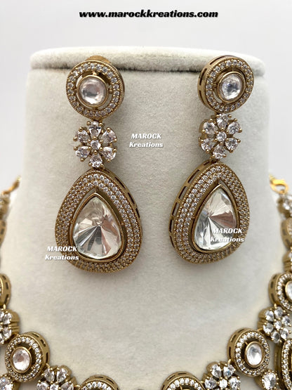 Jima Premium Quality Moissanite Kundan Necklace set