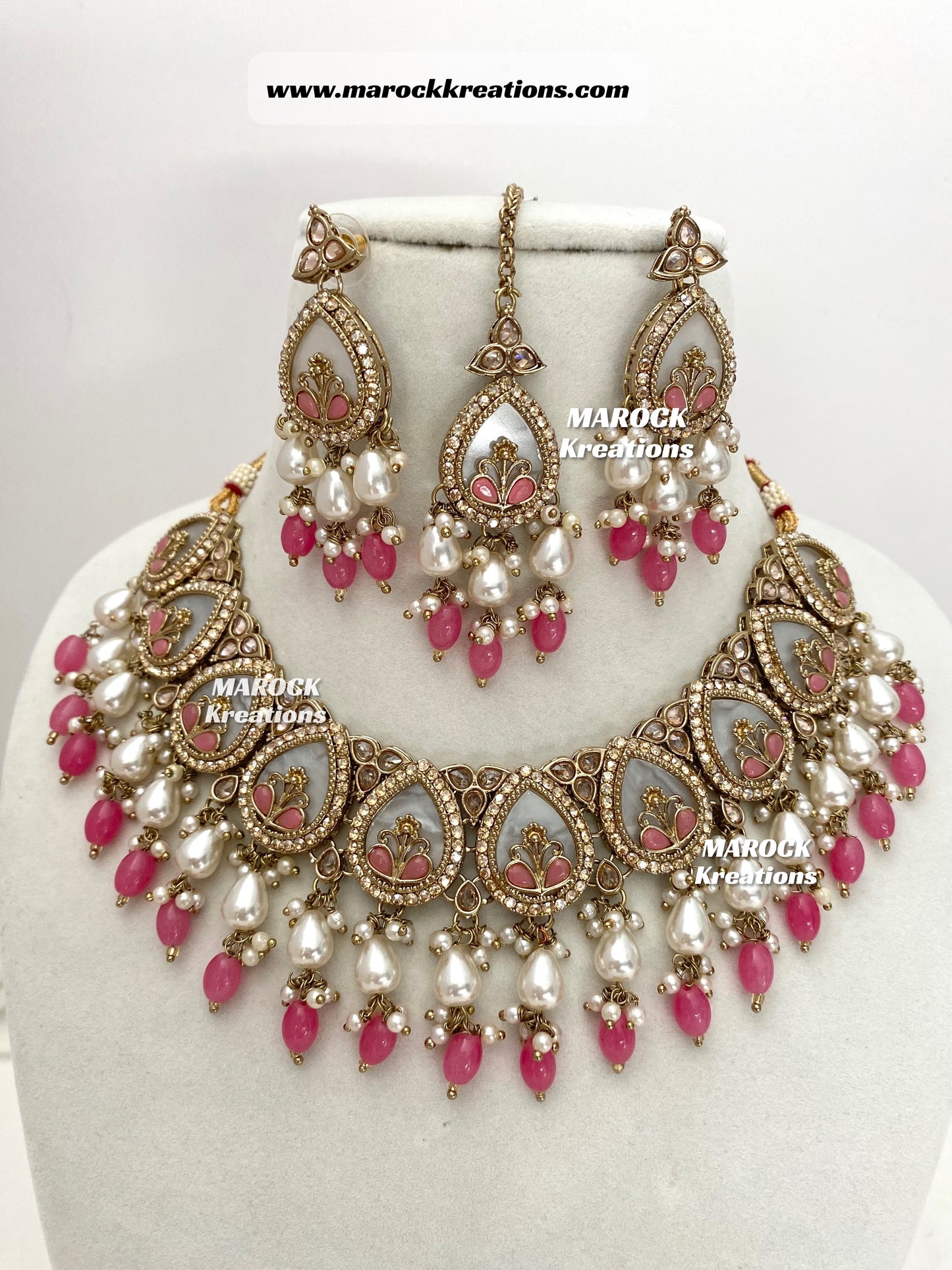 Antique Gold Polki Statement Necklace set