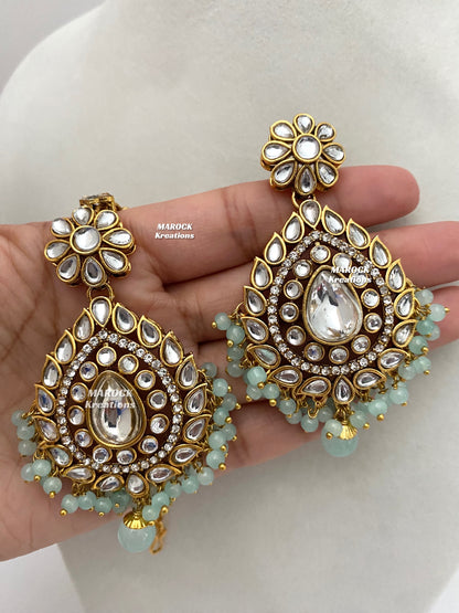 Rahila Premium quality Kundan Statement Choker/Necklace Set