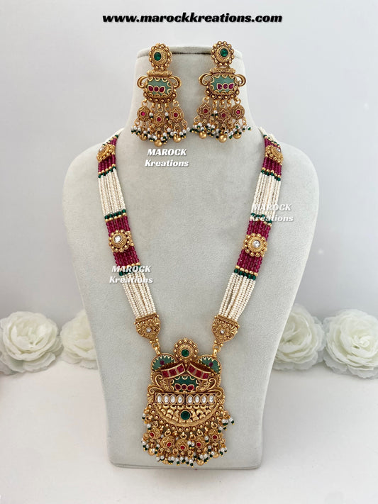 Jayna Premium Quality Gold plated exclusive heritage Rani haar set
