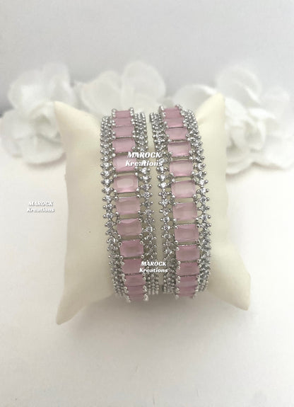 Silver American Diamond Bangles/Kade