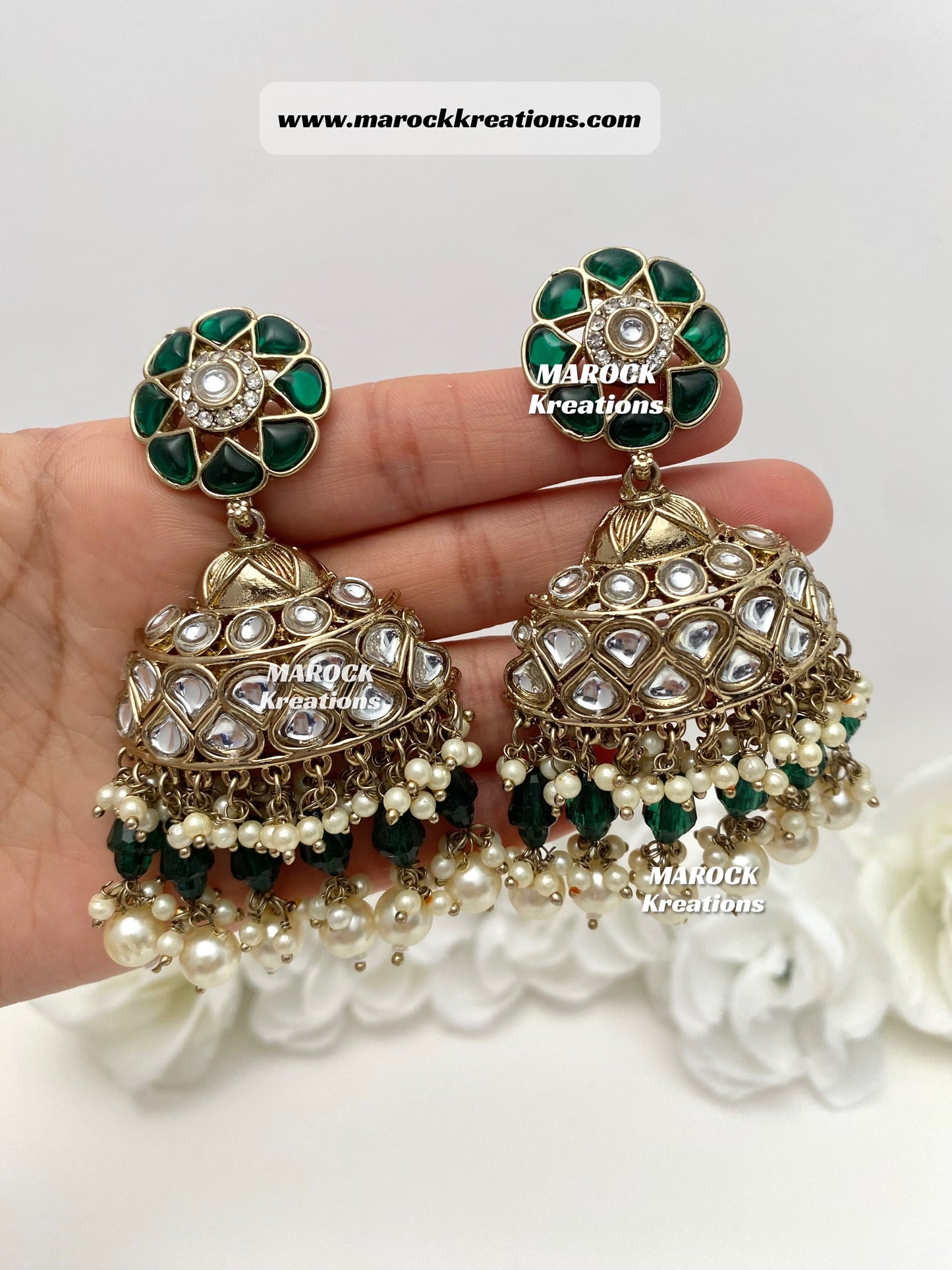 Bollywood style Kundan Statement Earrings