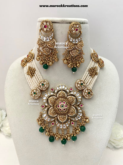 Premium Quality Gold plated Kundan exclusive Necklace set