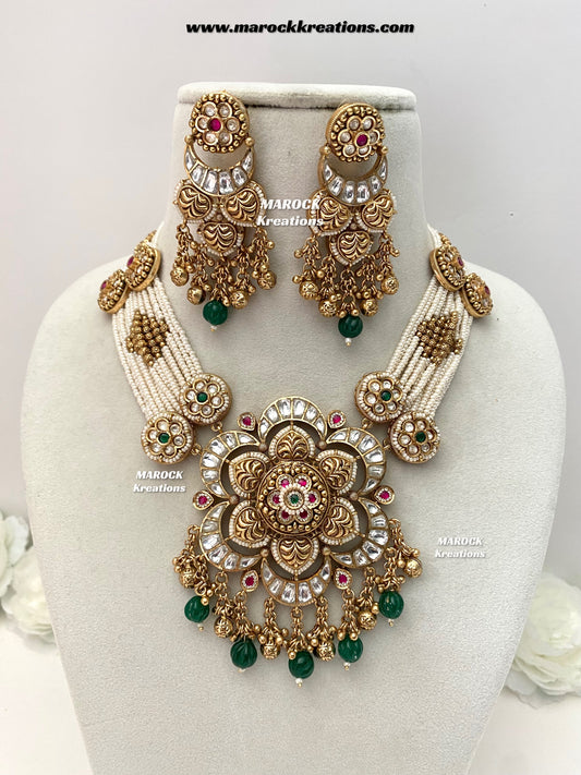 Premium Quality Gold plated Kundan exclusive Necklace set