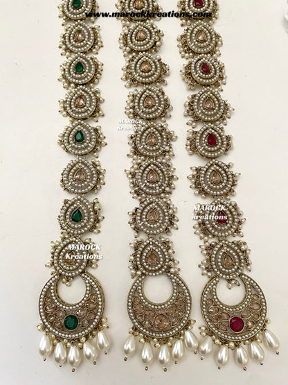 Antique Gold Polki Braid Jewelry/Choti