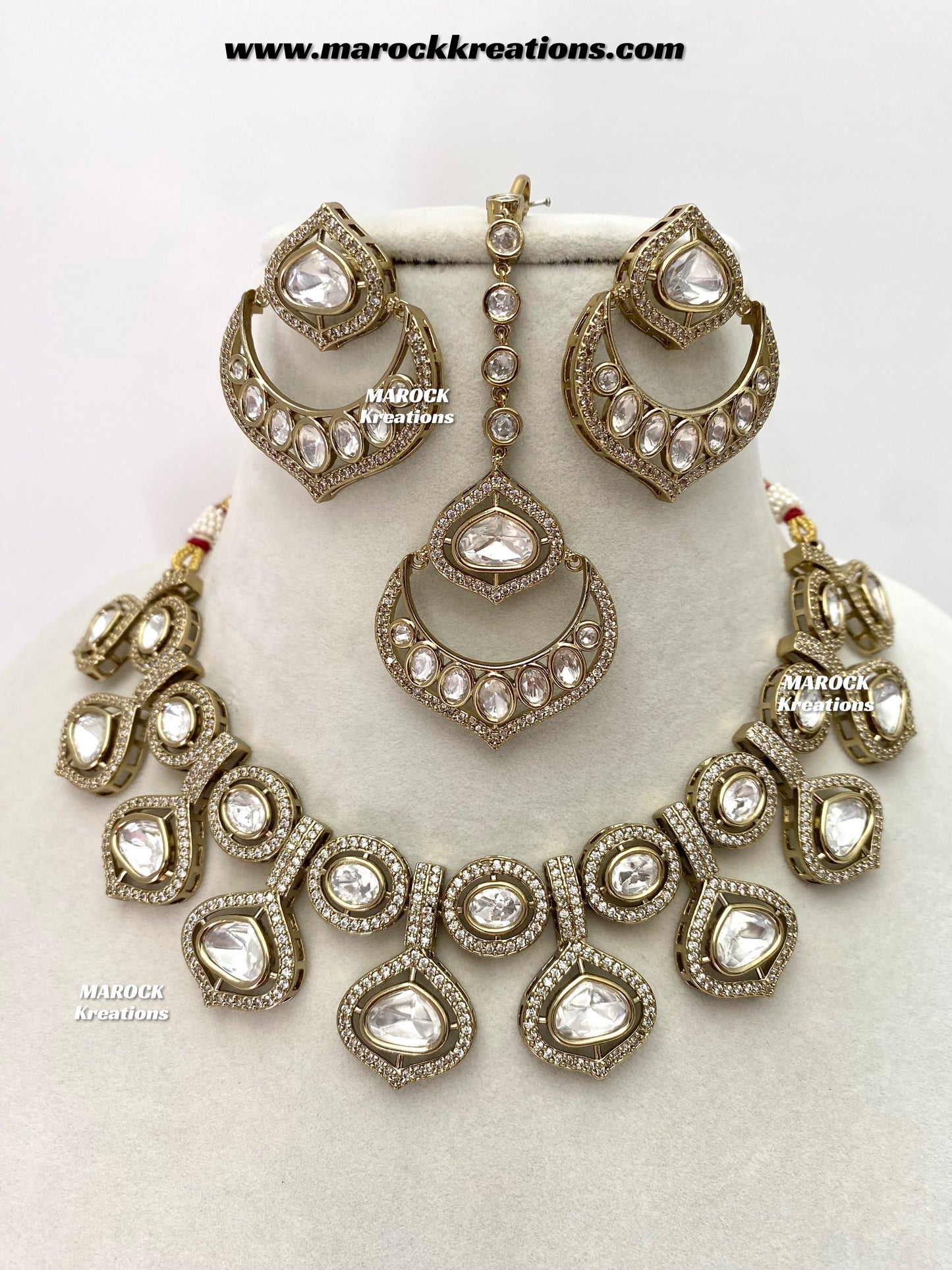 Gunjan Premium Quality Moissanite Kundan Necklace set