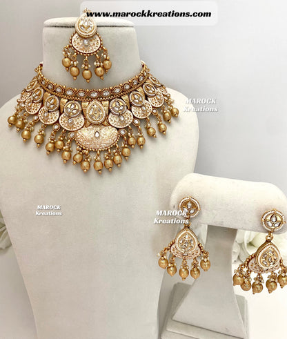 Zara Premium Quality Gold plated Kundan Necklace set