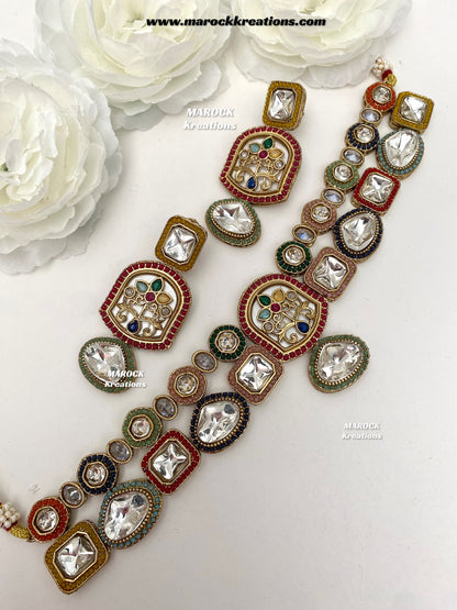 Anju Premium Quality Kundan statement choker set