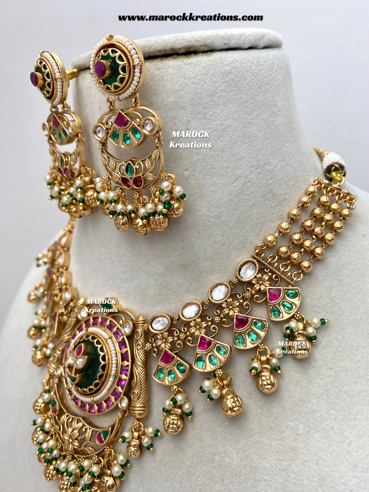 Premium Quality exclusive Gold Plated heritage necklace set