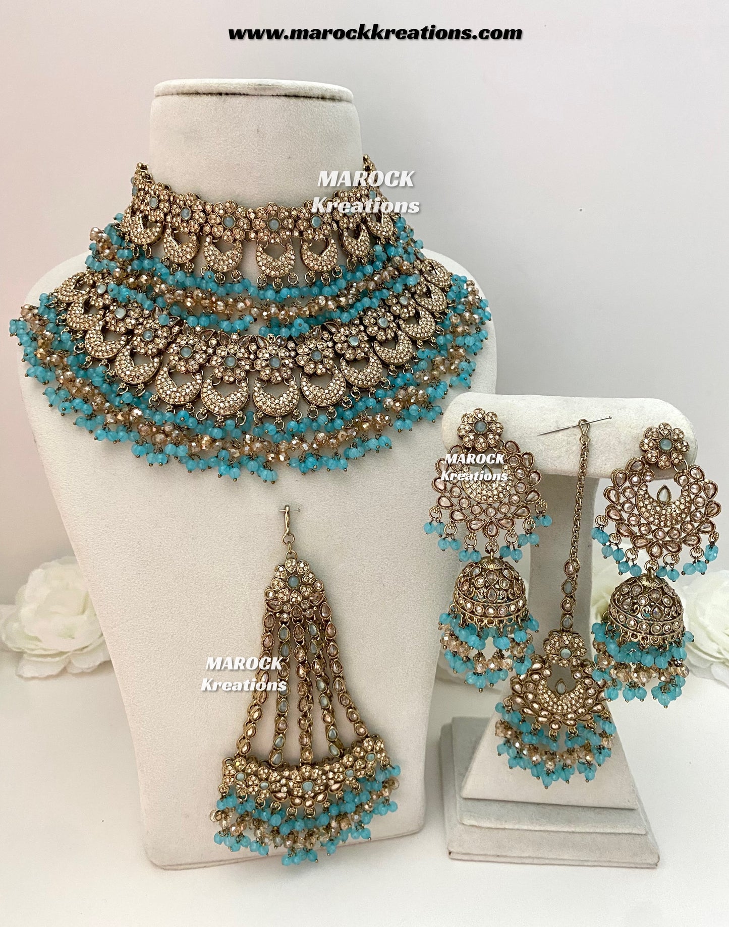 Meesha Premium Quality Pakistani Choker and Necklace combo set