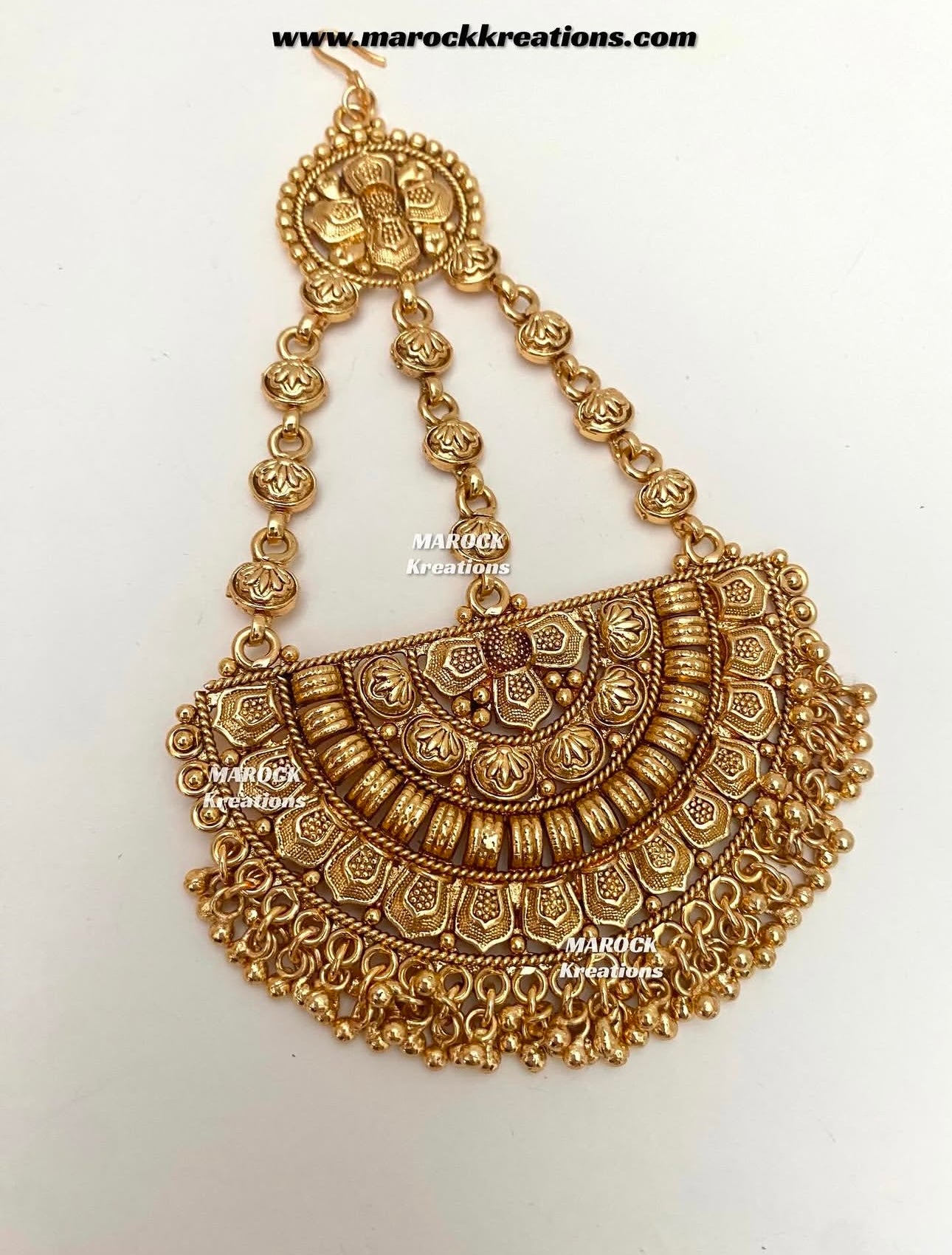 Premium Quality Gold plated necklace set comes with Passa/Jhoomer