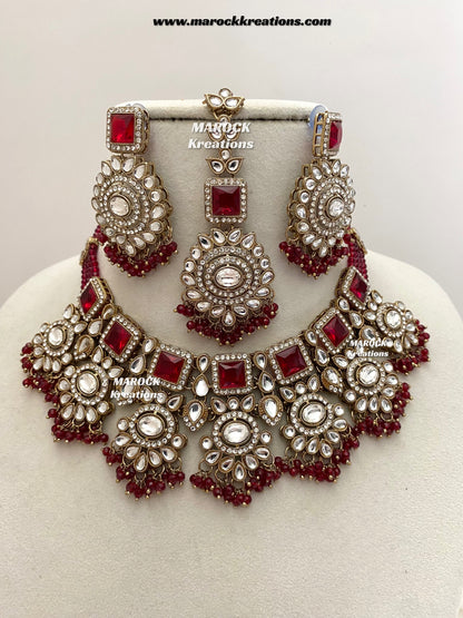 Christi Premium Quality Kundan Statement necklace set