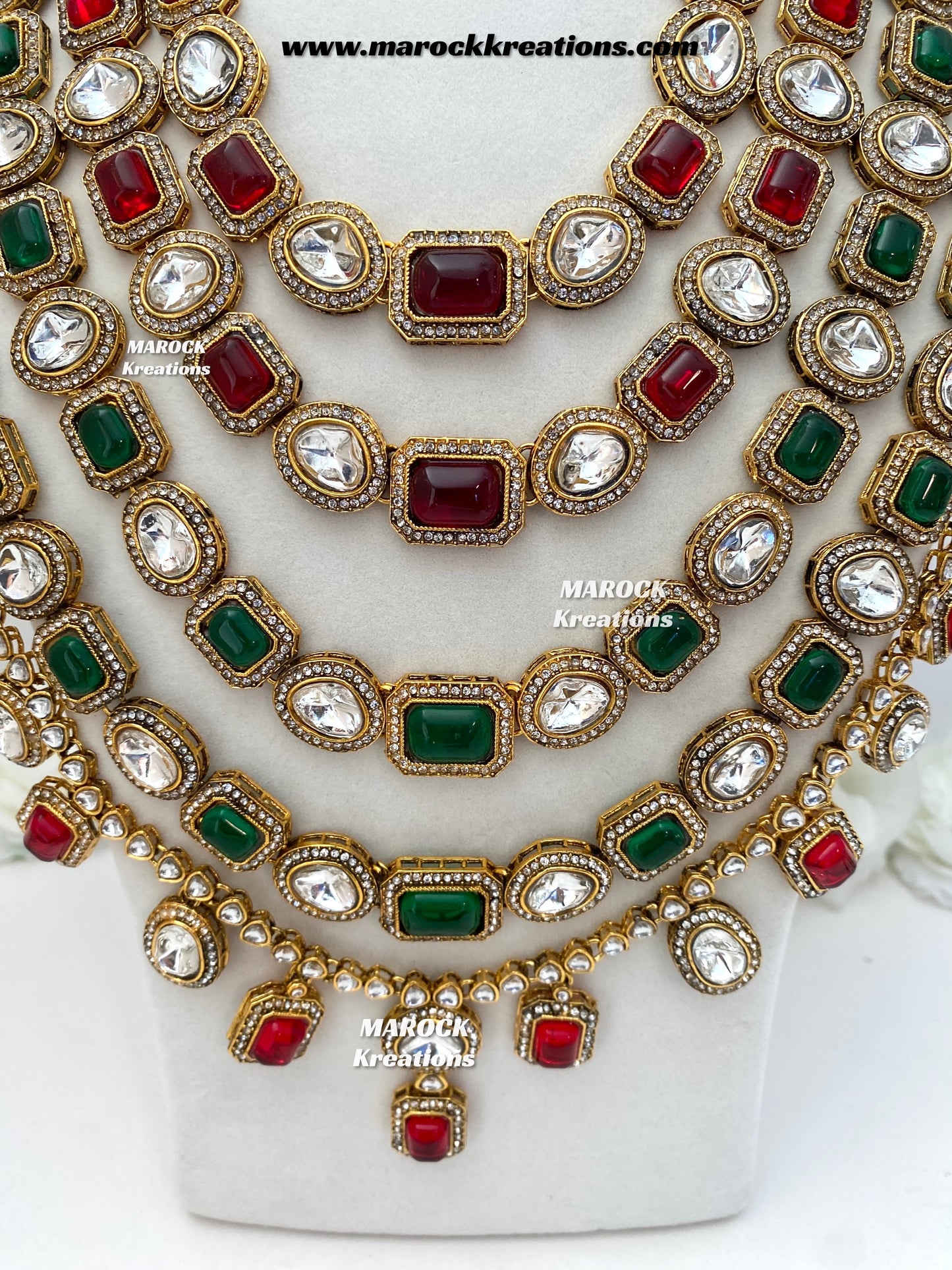 Samira Premium Quality Kundan Multi layer statement Rani haar set