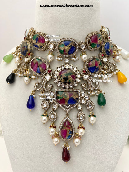 Jane Sabyasachi inspired Premium Quality  Kundan statement necklace set