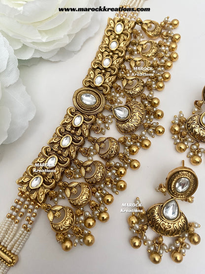 Sugandha Premium Quality Gold Plated Rajwadi choker set