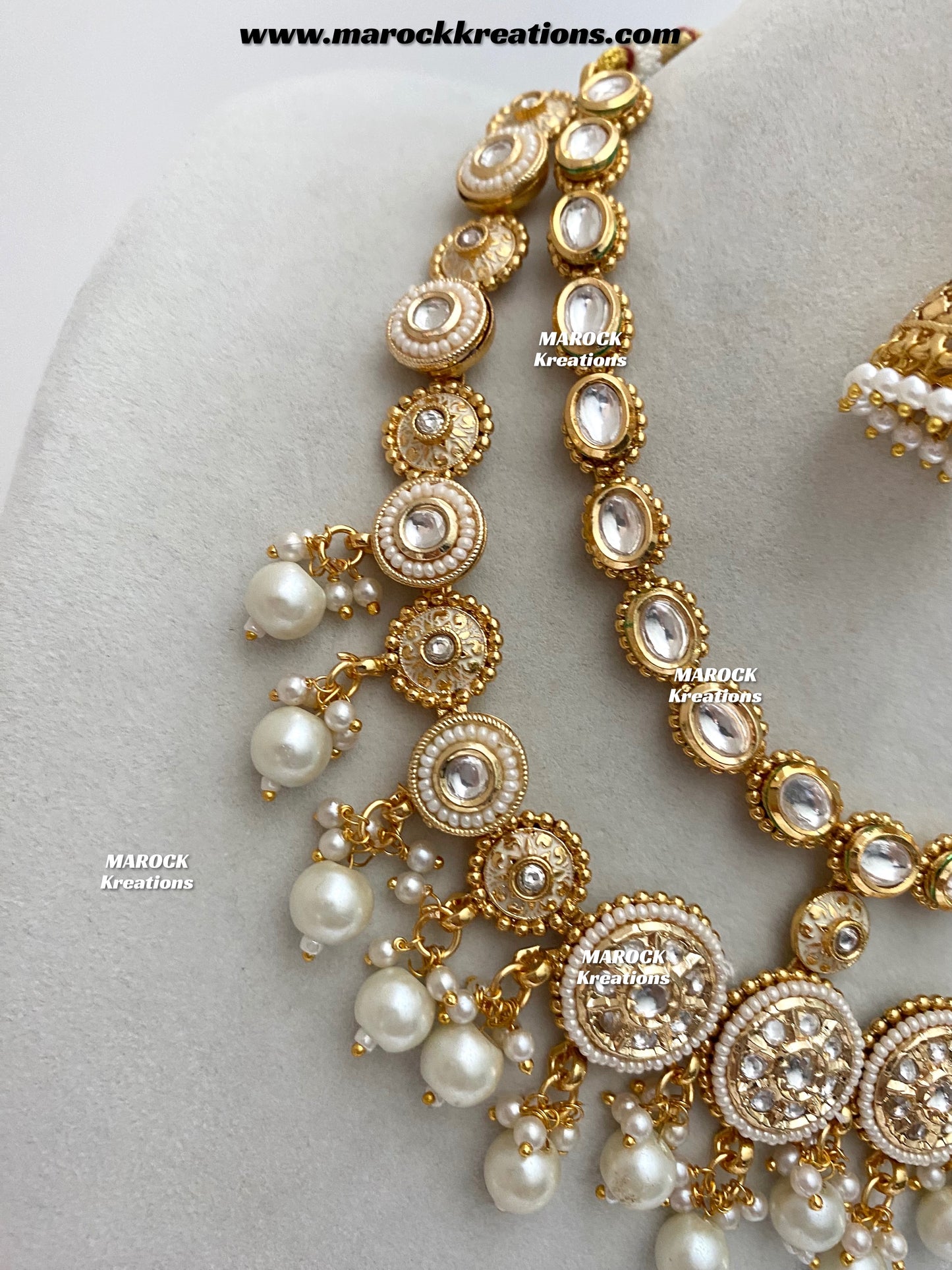 Premium Quality Gold Plated double layer Kundan Necklace set