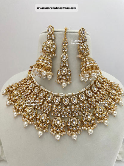 Kundan Necklace set comes with jhumki Earrings and tikka