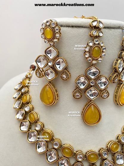 Romana Premium Quality Kundan Statement Necklace set