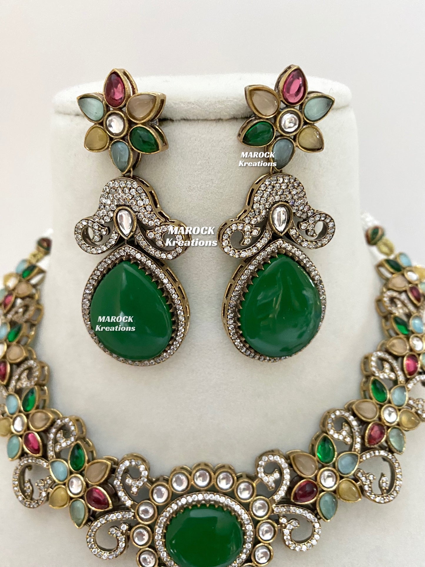 Freya Sabyasachi inspired Premium Quality Moissanite Kundan Necklace set