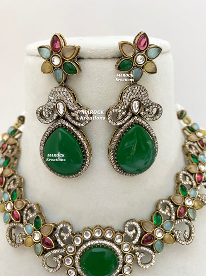 Freya Sabyasachi inspired Premium Quality Moissanite Kundan Necklace set