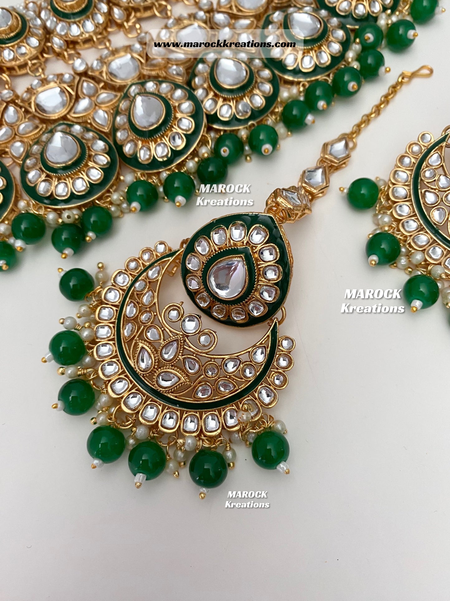 Trendy Uncut Kundan Statement Necklace set/Bridal set