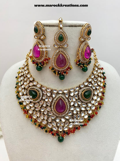 Veena Premium Quality Kundan Statement Necklace set