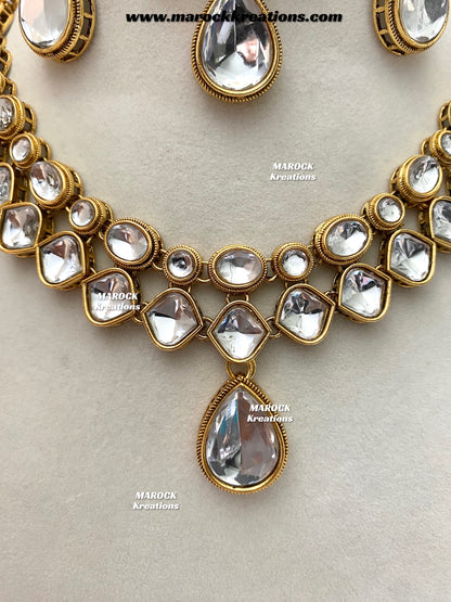 Romana Premium Quality Kundan Statement Necklace set