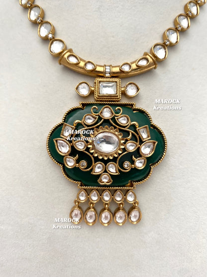 Shazia Premium Quality Moissanite Kundan Necklace set