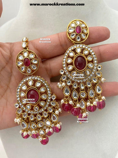 Iqra Premium Quality Kundan Meenakari Statement Necklace set