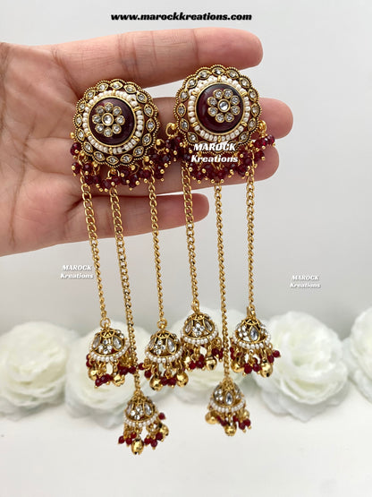 Nimrit Premium Quality Kashmiri Kundan Statement Earrings