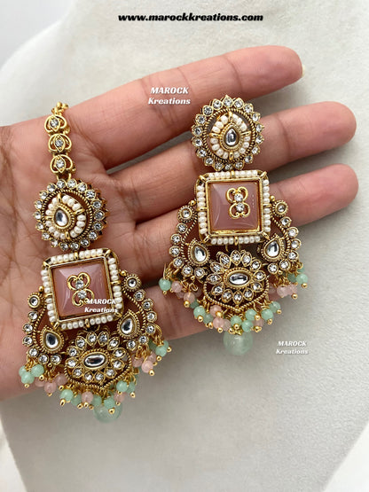 Nidhi Premium Quality Kundan Statement necklace set