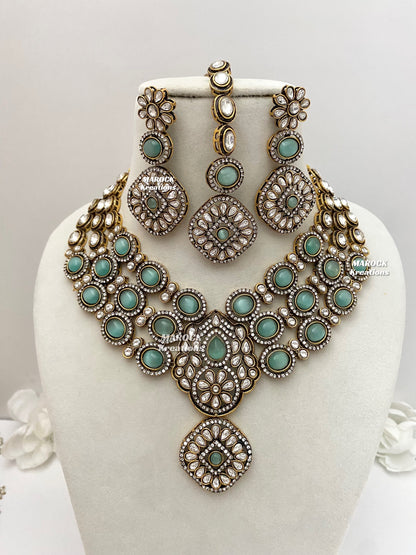 Jessie Tyani inspired Victorian Kundan Statement Necklace set