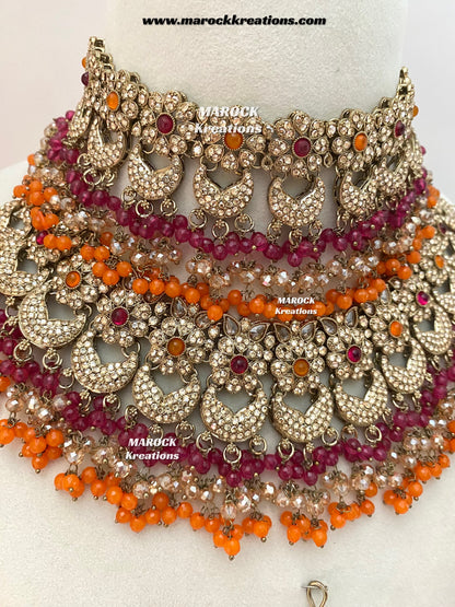 Meesha Premium Quality Pakistani Choker and Necklace combo set