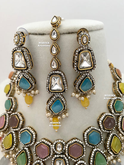 Smita Victorian Kundan Statement Necklace set