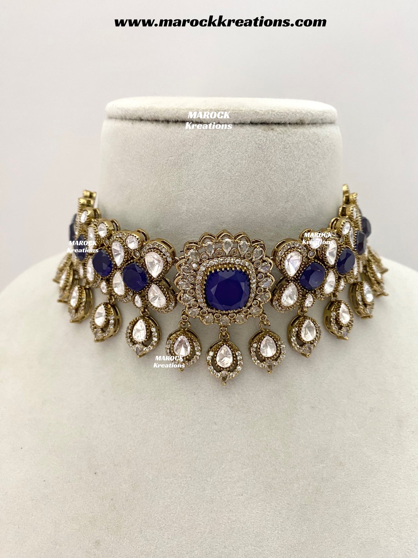 Vinny Premium Quality Moissanite Kundan Statement choker set