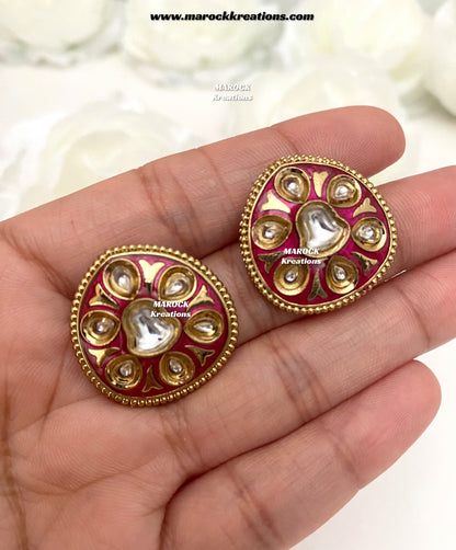 Natashi Meenakari Kundan Studs/Earrings
