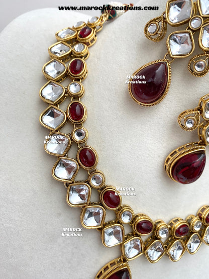 Romana Premium Quality Kundan Statement Necklace set