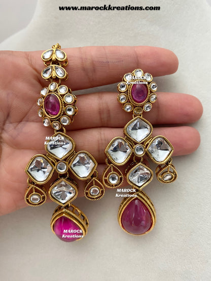 Romana Premium Quality Kundan Statement Necklace set