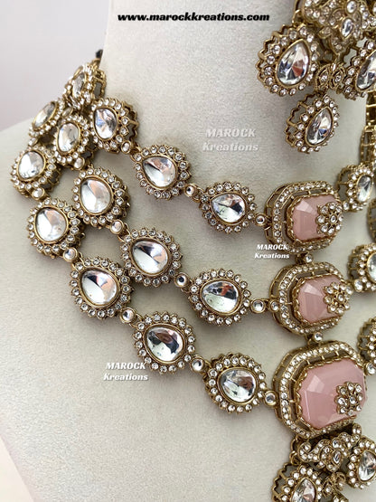 Luxy Premium Quality Kundan multi layered Statement Bridal set