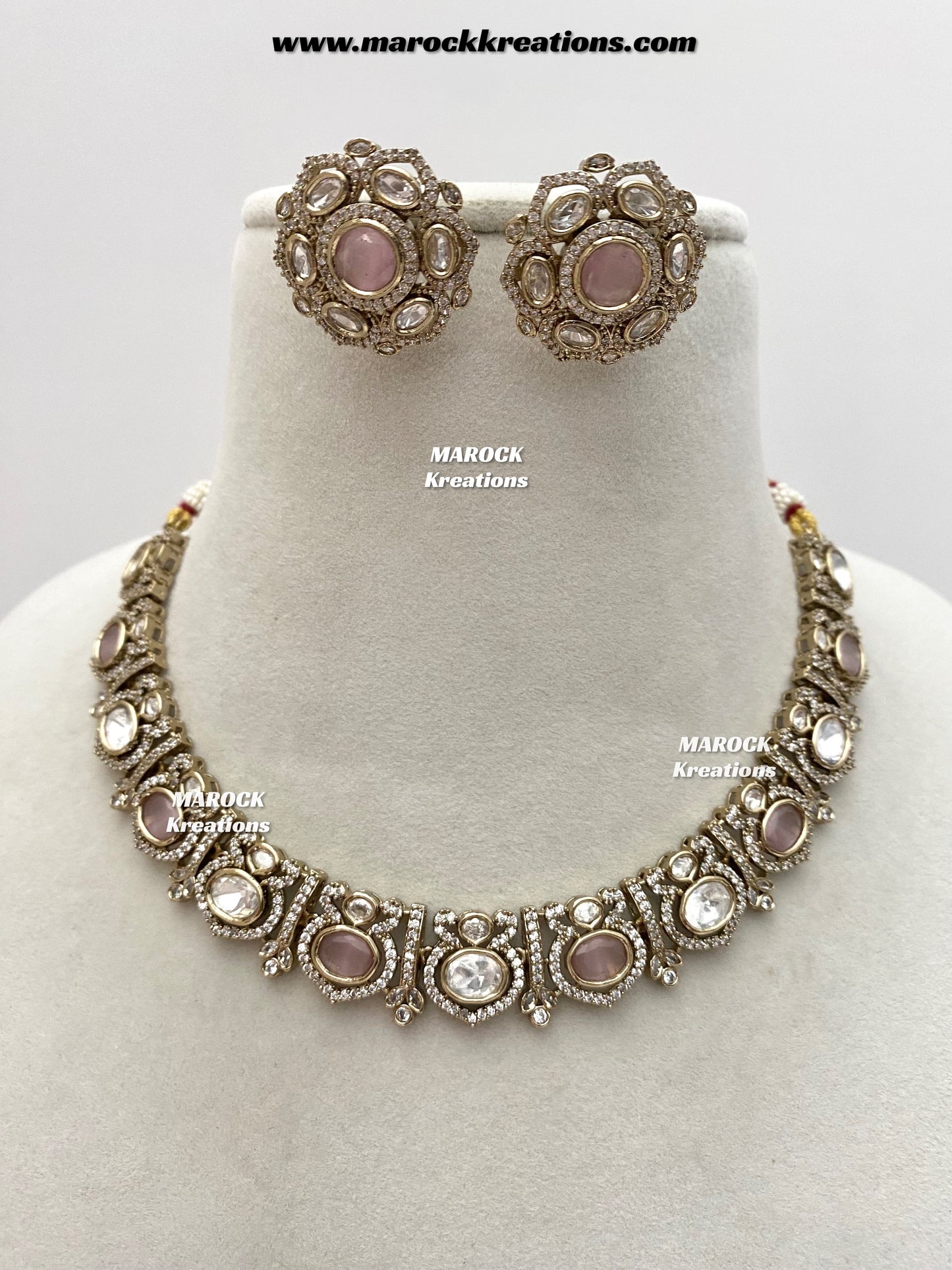 Sophia Premium Quality Moissanite Kundan Necklace set