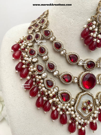 Manisha Sabyasachi inspired Premium Quality Kundan triple layer statement necklace set