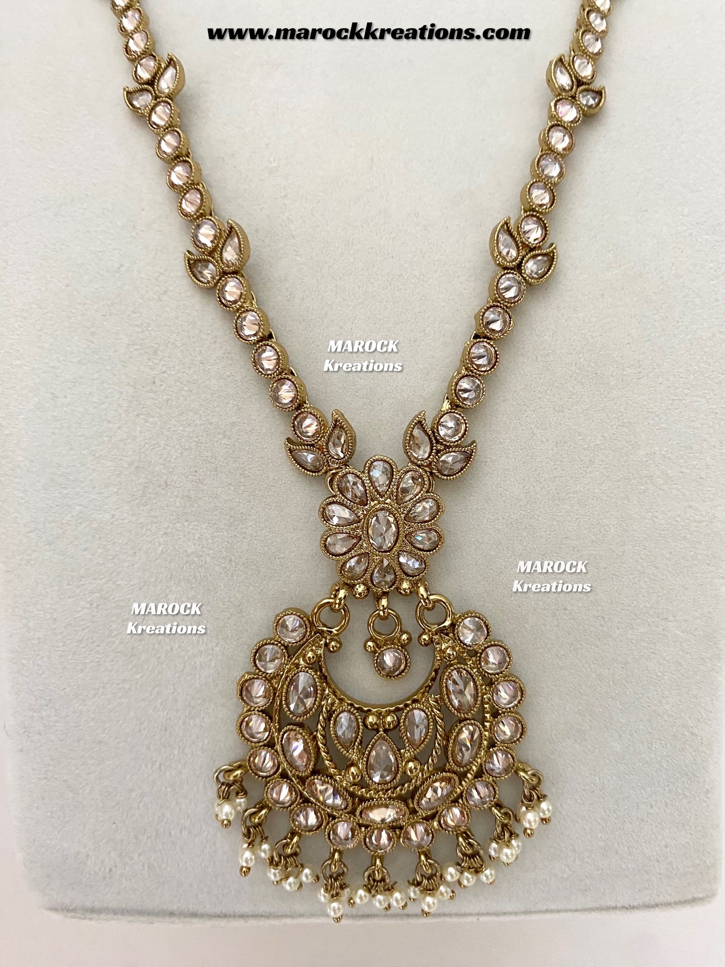 Amsa Premium Quality Polki Rani haar set