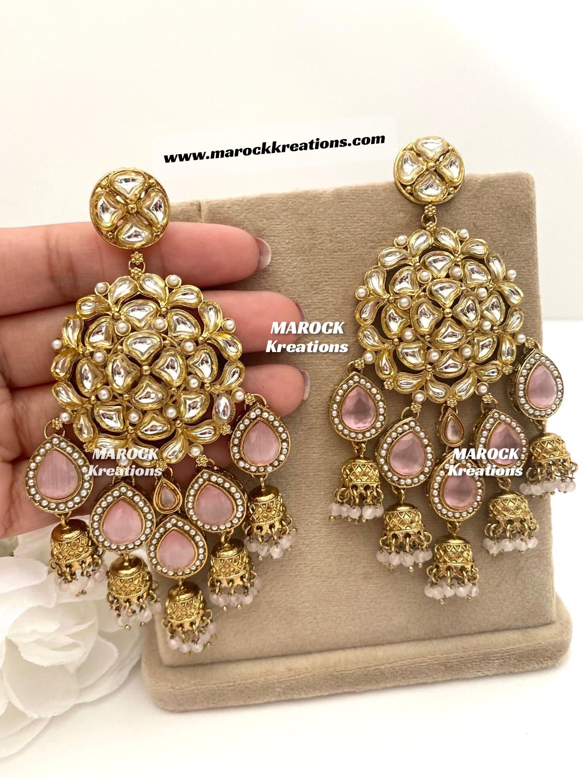 Bollywood style premium quality Kundan Statement Earrings