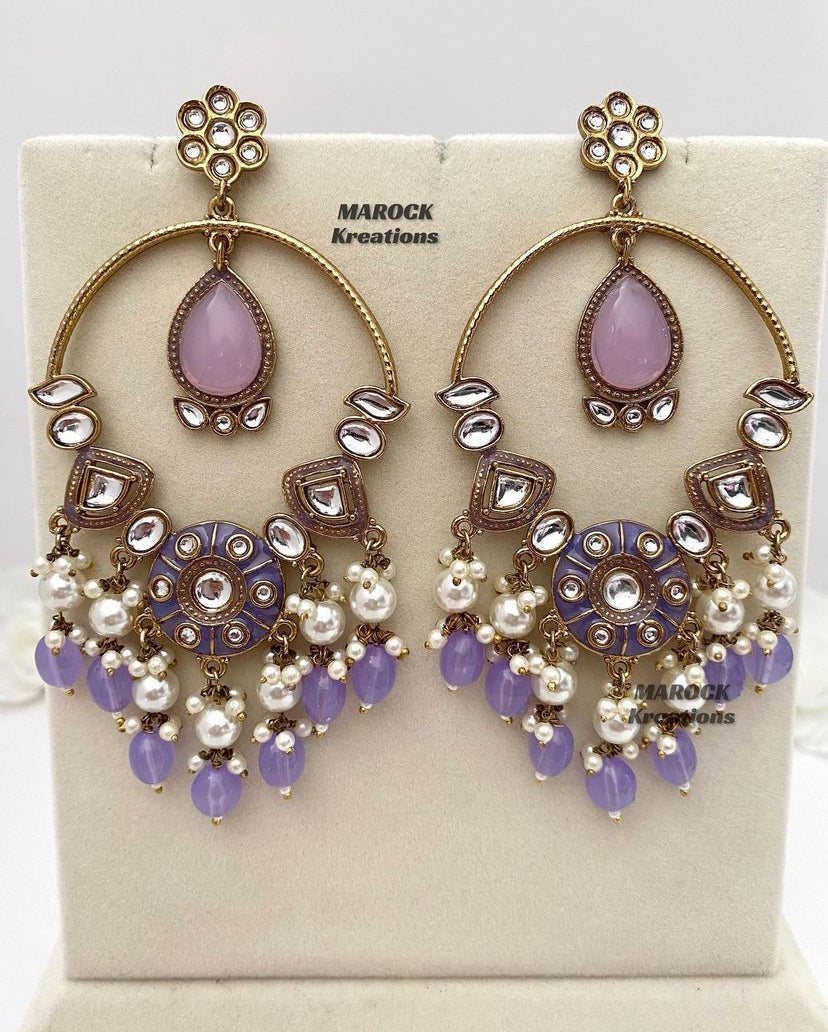 Bollywood style premium quality Kundan Statement Earrings