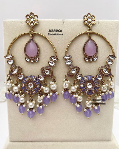 Bollywood style premium quality Kundan Statement Earrings