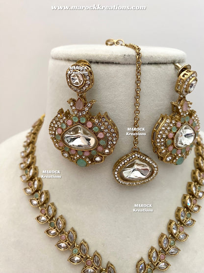 Laila Premium Quality Kundan Polki Statement Choker set