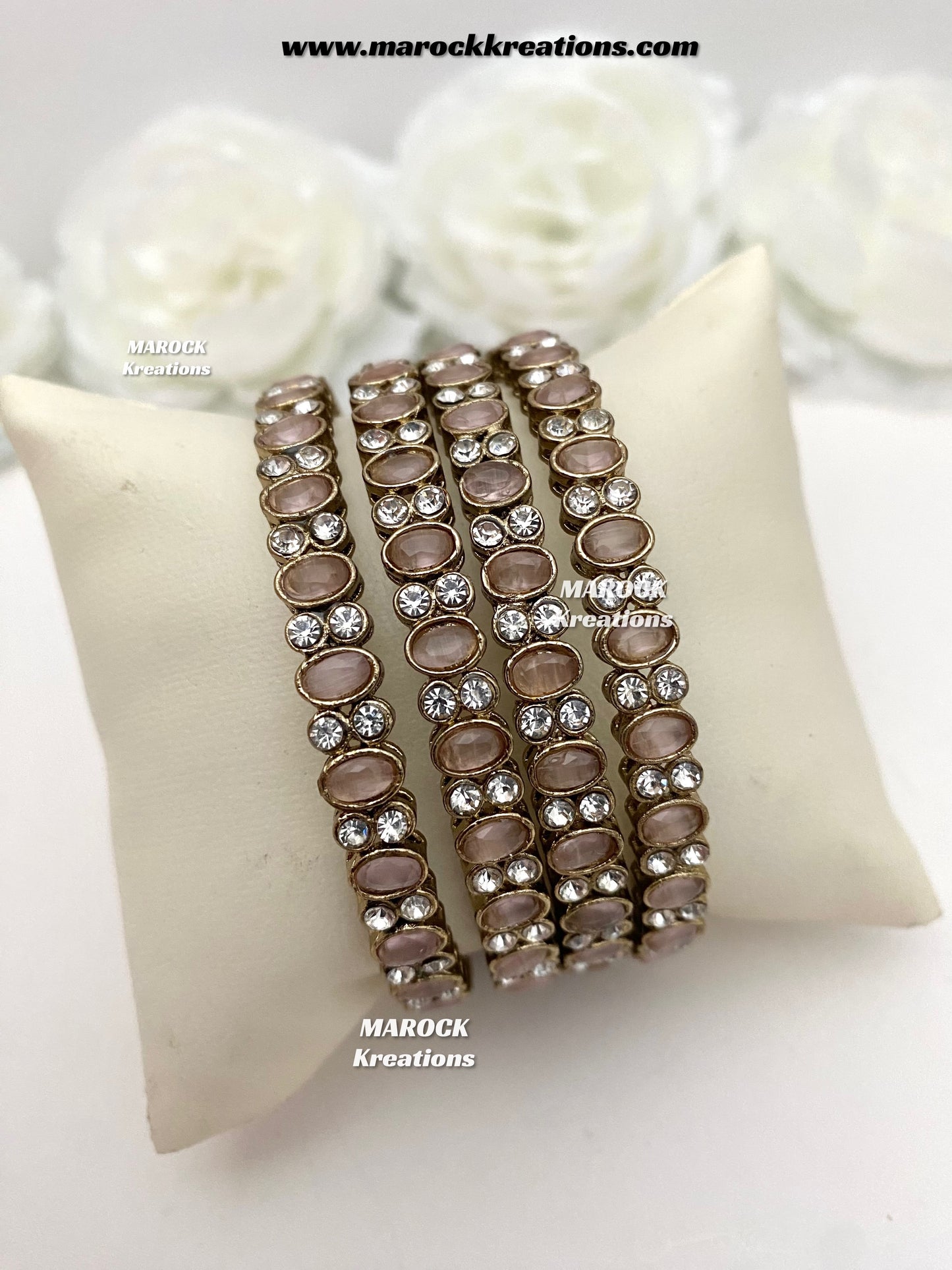 Premium Quality Monalisa stones Bangles/Kade (Set of 4)