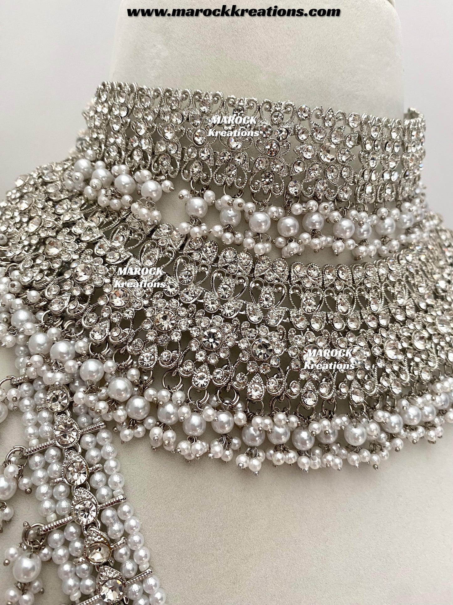 Sarwat Premium Quality Pakistani Silver Bridal set/bridal jewelry