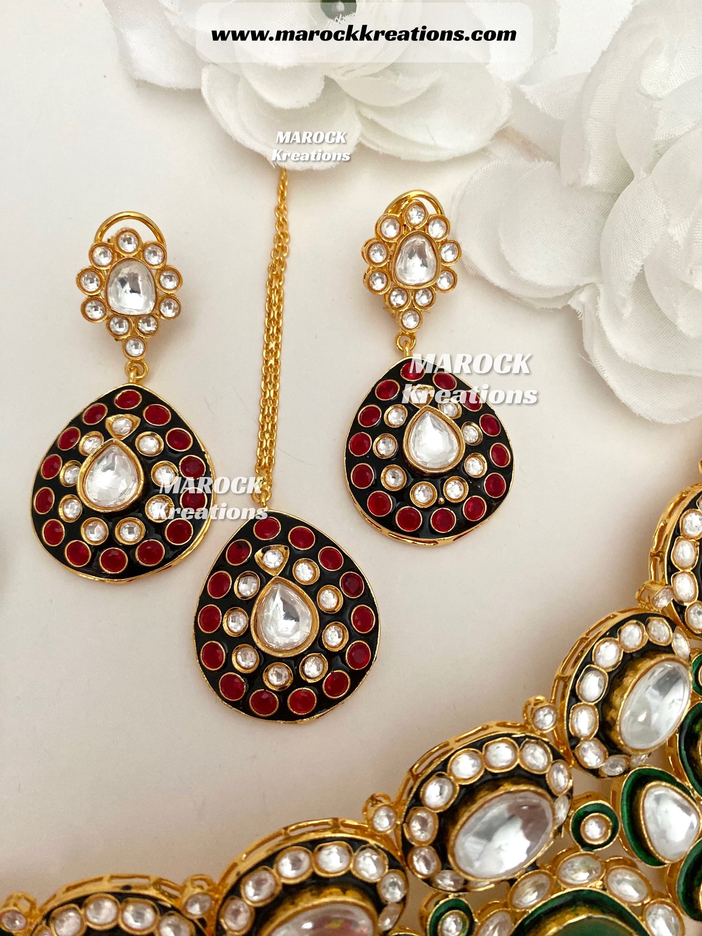 Hnaya Sabyasachi Inspired Premium Quality gold plated Kundan exclusive Necklace set