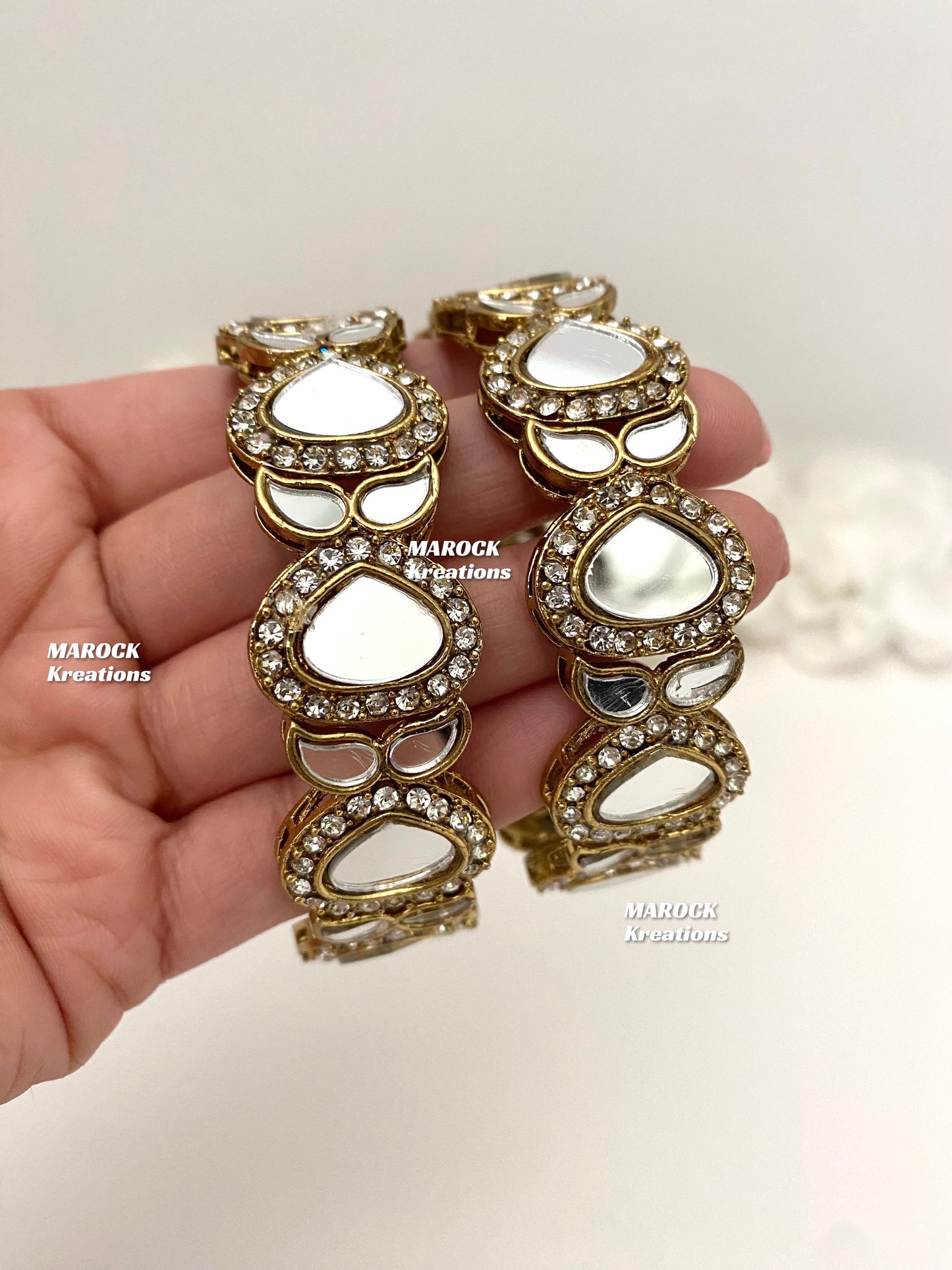 Rima Mirror Antique Gold Bangles/Kade